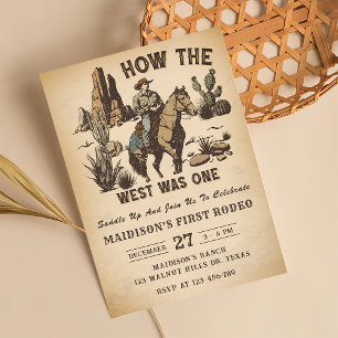 Cowboy Western Rodeo Wild West Birthday Invitation