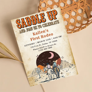 Cowboy Western Rodeo Wild West Birthday Party Invitation