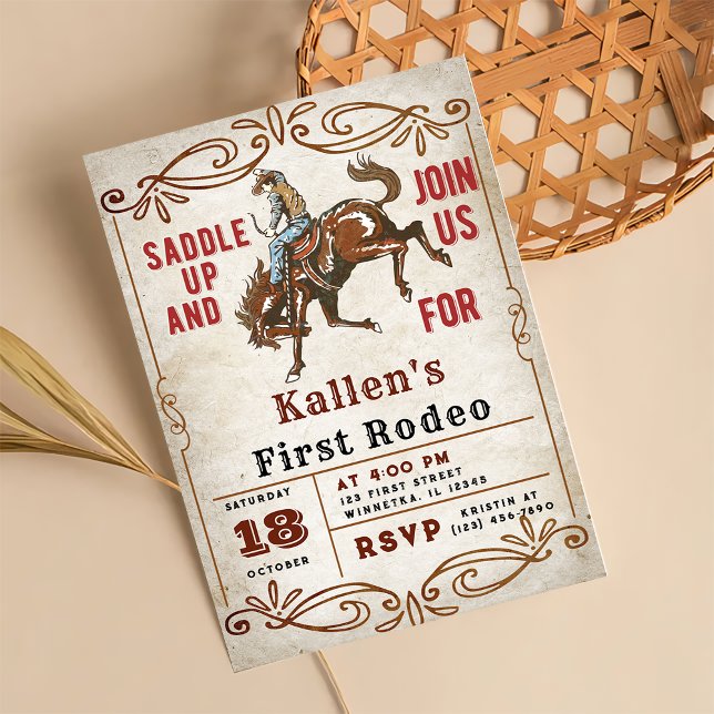 Cowboy Western Rodeo Wild West Birthday Party Invitation (Creator Uploaded)
