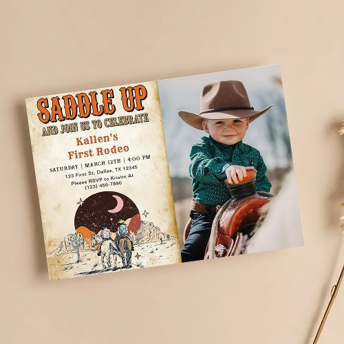 Cowboy Western Rodeo Wild West Birthday Party Invitation