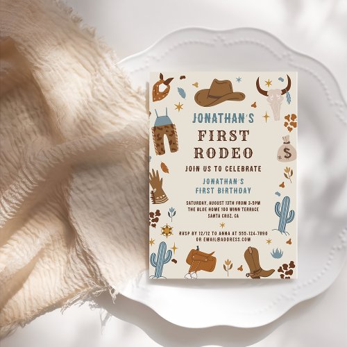 Cowboy Western Rodeo Wild West Birthday Photo Invitation