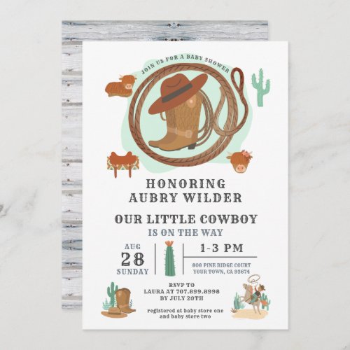 Cowboy Western Theme Birthday Invitation