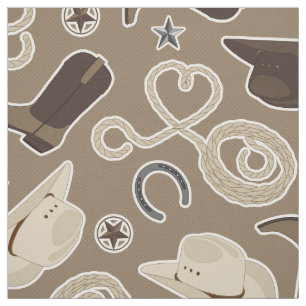Cowboy Western Theme Fabric