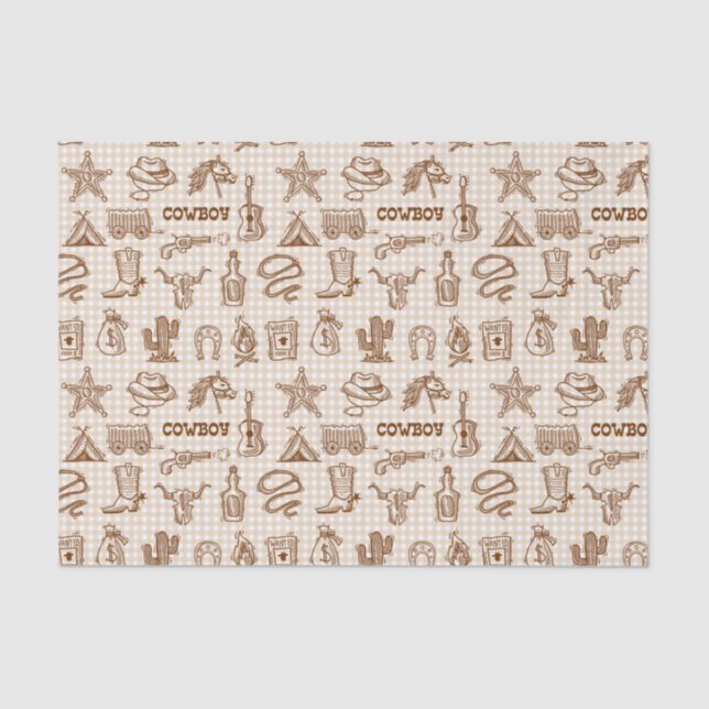 Cowboy Western Tissue Paper (Front)