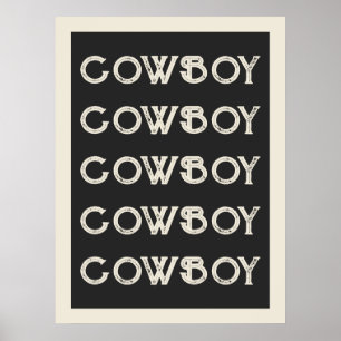 Cowboy Western Typography Wall Art Ranch Cabin