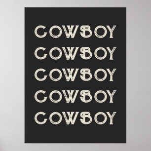  Cowboy Western Typography Wall Art Ranch Cabin
