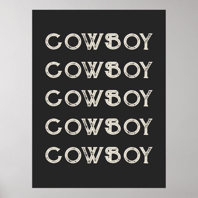  Cowboy Western Typography Wall Art Ranch Cabin (Front)