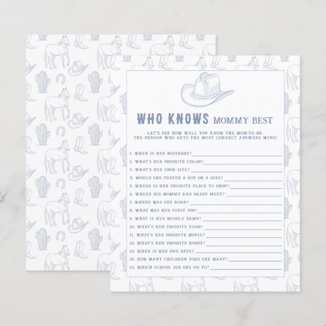 cowboy western - Who knows mommy best (Front/Back)