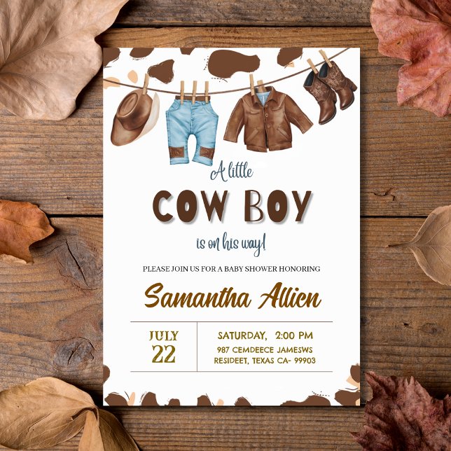 Cowboy Wild Rodeo Western Baby Shower Invitation (Cowboy Wild Rodeo Western Baby Shower Invitation
)