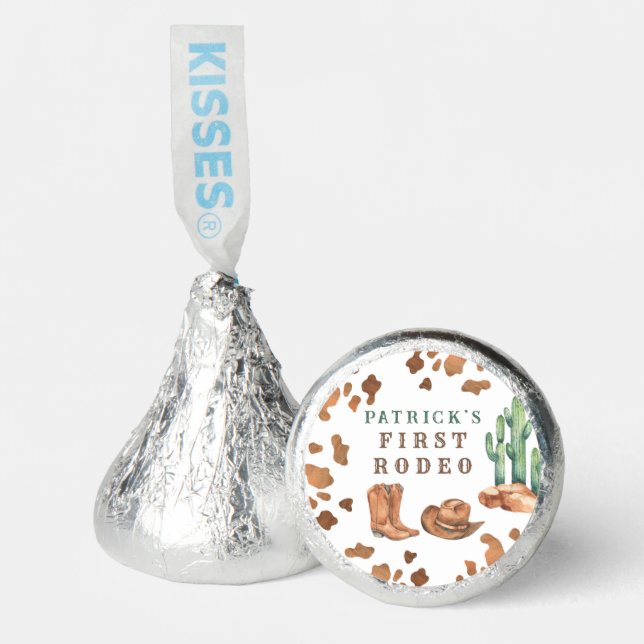 Cowboy Wild West 1st Rodeo Birthday Party Hershey®'s Kisses® (Front)