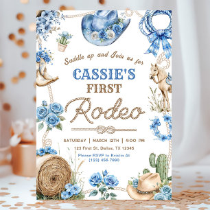 Cowboy Wild West 1st Rodeo Ranch Birthday Party Invitation