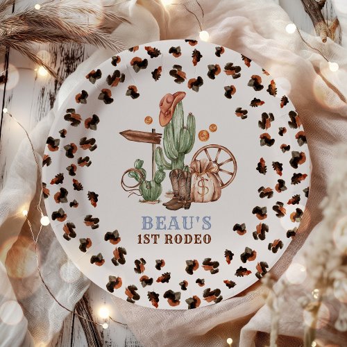 Cowboy Wild West 1st Rodeo Ranch Birthday Party Paper Plates