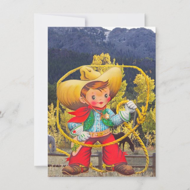 Cowboy Wild West Add Boy's Details Birthday Party Invitation (Front)