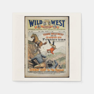 Cowboy Wild West Add Boy's Name Birthday Party Napkins
