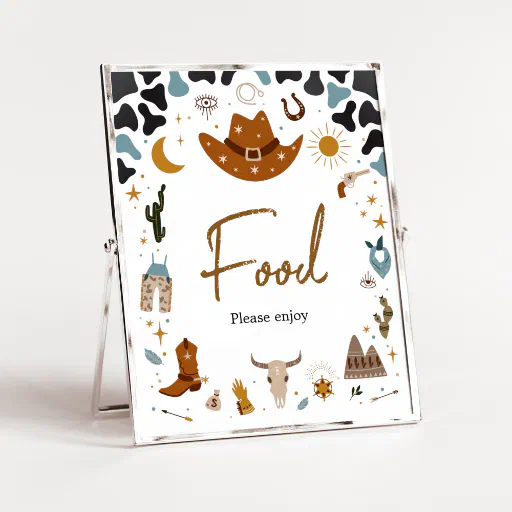 Cowboy Wild West Baby Shower Food  Poster