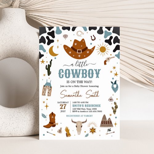Cowboy Wild West Baby Shower Invitation