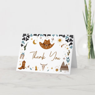 Cowboy Wild West Baby Shower Letterpress Thank You Card