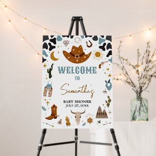Cowboy Wild West Baby Shower Welcome Sign