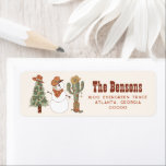Cowboy Wild West Christmas Return Address Label<br><div class="desc">This is a cowboy Christmas return address label template featuring a western design. The only elements that are not editable are the colors of the watercolor elements // For more holiday card options, please search "JESSIE" in the Sincerely By Nicole Zazzle store. * If you like this design but don't...</div>