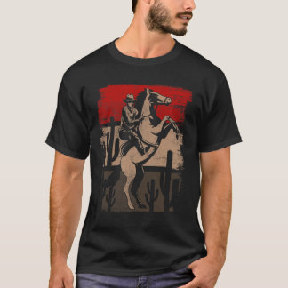 Cowboy Wild West Country Horseck Riding Horse Retr T-Shirt