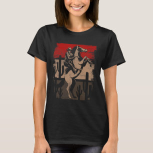 Cowboy Wild West Country Horseck Riding Horse Retr T-Shirt