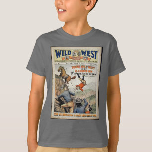 Cowboy Wild West Personalize NAME and Text Boys T-Shirt