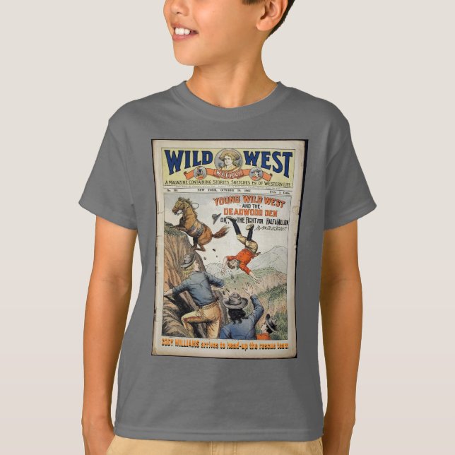 Cowboy Wild West Personalize NAME and Text Boys T-Shirt (Front)