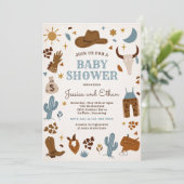 Cowboy Wild West Rodeo Ranch Baby Shower Invitation (Standing Front)