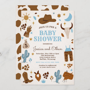 Cowboy Wild West Rodeo Ranch Baby Shower Invitation