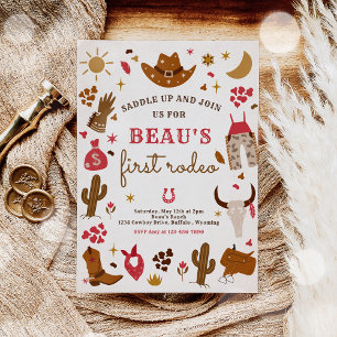 Cowboy Wild West Rodeo Ranch Birthday Party Invitation