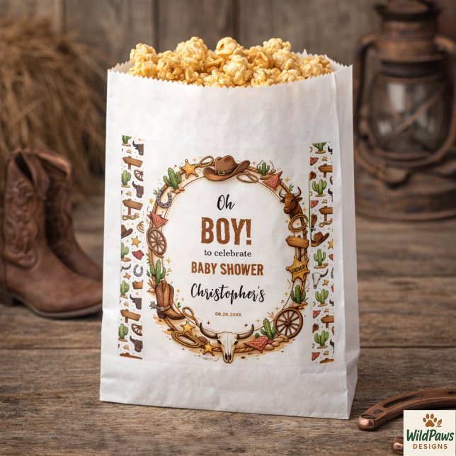 Cowboy Wild West Rodeo Ranch | Rustic Western Baby Favor Bag (Cowboy Wild West Rodeo Ranch | Rustic Western Baby Favor Bag
)