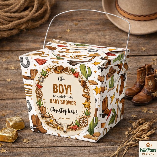 Cowboy Wild West Rodeo Ranch | Rustic Western Baby Favor Boxes (Cowboy Wild West Rodeo Ranch | Rustic Western Baby Favor Boxes
)