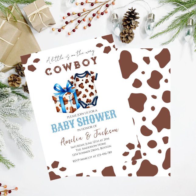 Cowboy Wild West Rodeo Western Boy Baby Shower  Invitation (Creator Uploaded)