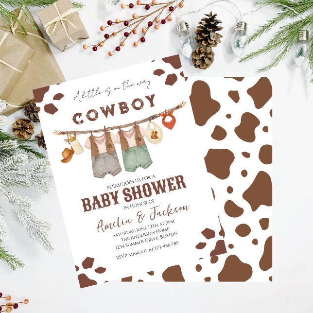 Cowboy Wild West Rodeo Western Boy Baby Shower  Invitation (Creator Uploaded)