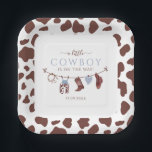 Cowboy Wild West Rodeo Western Boy Baby Shower Paper Plates<br><div class="desc">Little cowboy is on the way  baby shower Party Plates,   wild west baby shower Party Plates ,  country theme.</div>