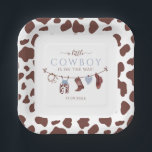 Cowboy Wild West Rodeo Western Boy Baby Shower Paper Plates<br><div class="desc">Little cowboy is on the way  baby shower Party Plates,   wild west baby shower Party Plates ,  country theme.</div>