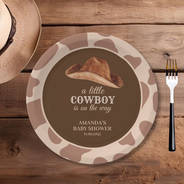 Cowboy Wild West Rodeo Western Boy Baby Shower  Paper Plates (Creator Uploaded)