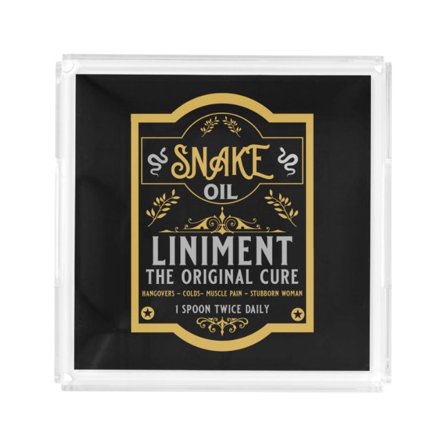 Cowboy Wild West Snake oil Acrylic Tray (Front)