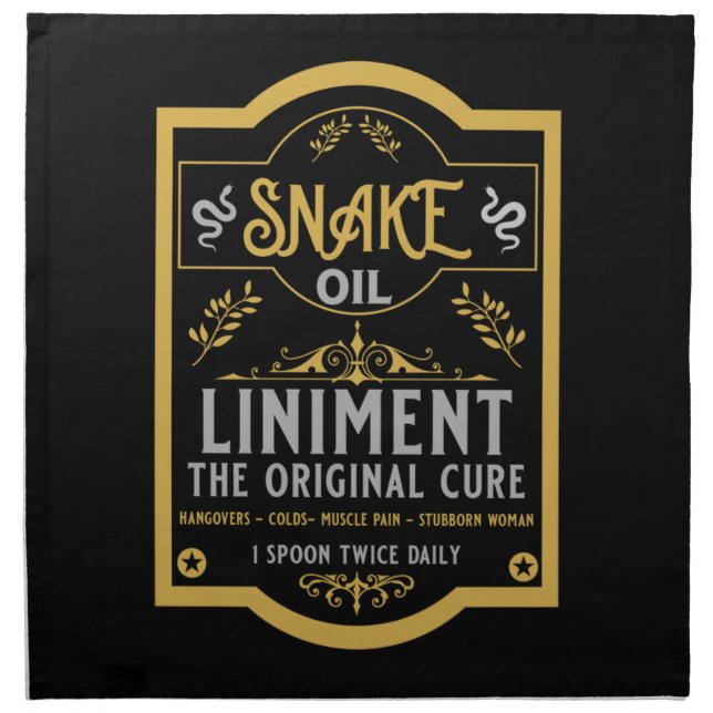 Cowboy Wild West Snake oil Cloth Napkin (Front)