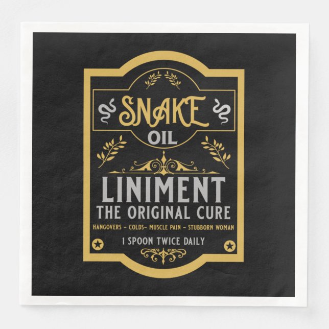 Cowboy Wild West Snake oil Paper Dinner Napkins (Front)
