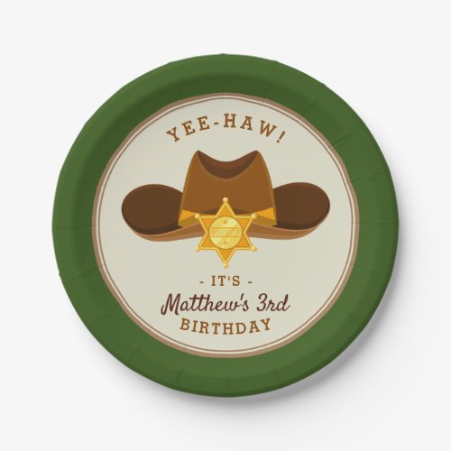 Cowboy Wild West Western Boy Birthday Party Table  Paper Plates