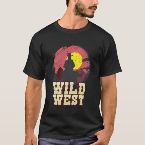 Cowboy Wild West Western Country Saddle T_Shirt