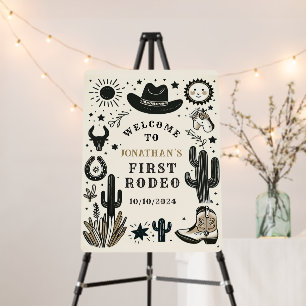 Cowboy Wild Western First Rodeo First Birthday 1st Foam Board