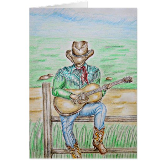Cowboy with guitar cards (Front)