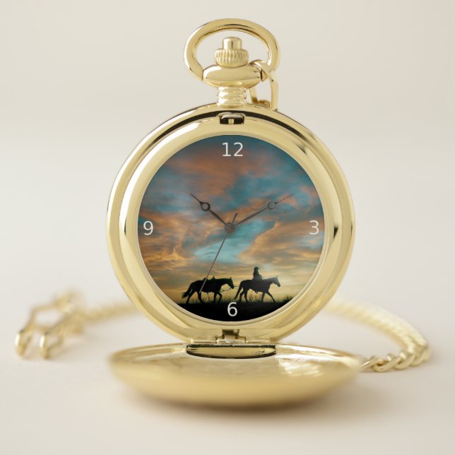COWBOY WITH HORSE POCKET WATCH (Inside)