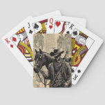 Cowboy with horse saddles western art poker cards