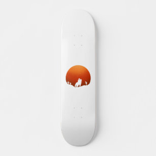 Cowboy with horse Wild West sunset landscape Skateboard