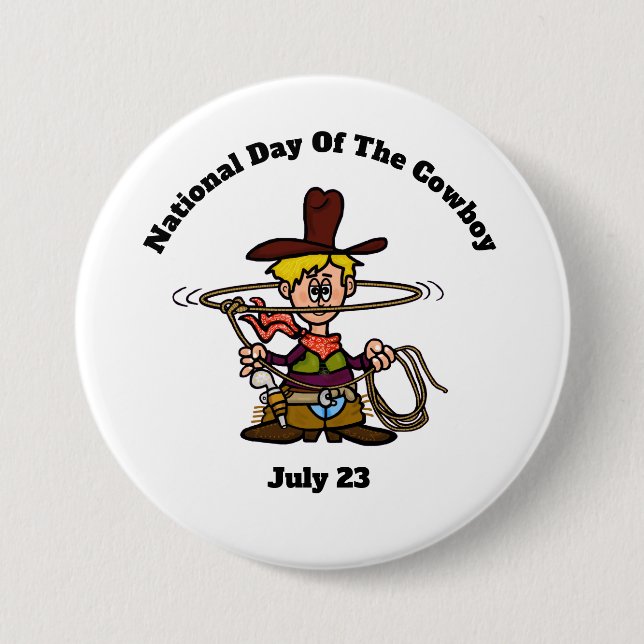 Cowboy with Rope Button (Front)