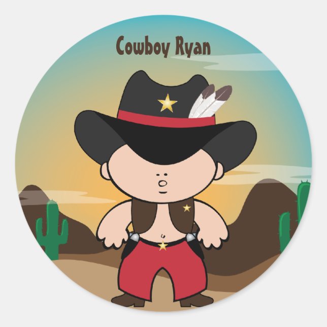 Cowboy with sheriff hat Sticker (Front)