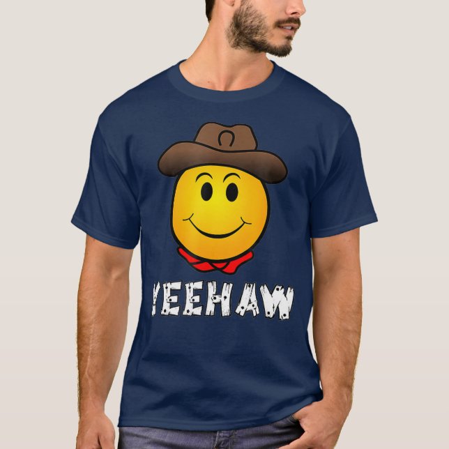 Cowboy Yeehaw Emoji T shirt Western Rodeo Tee (Front)